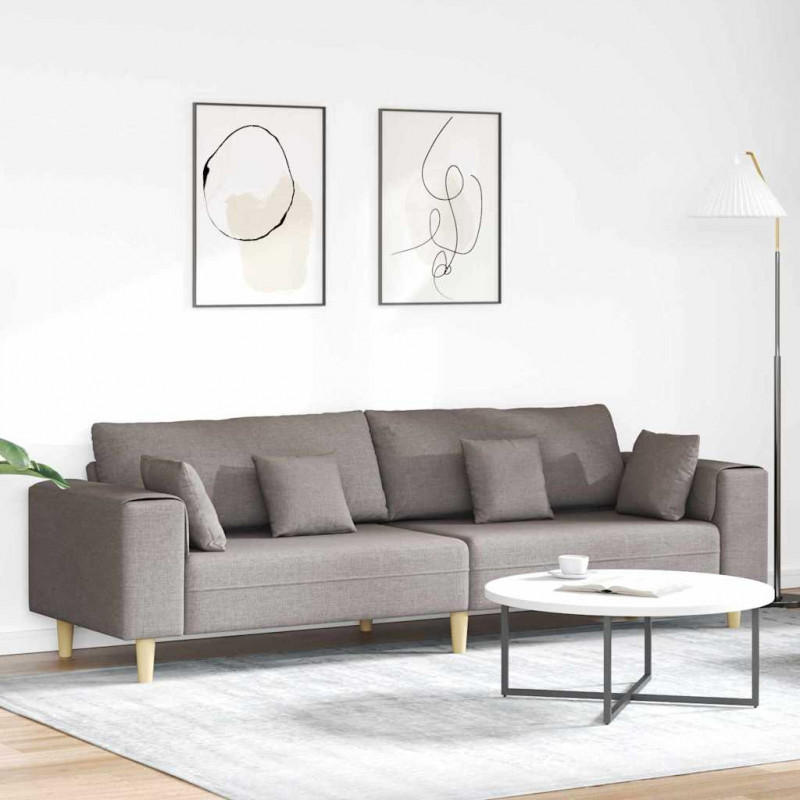 Sofa z poduszką Ciemnoszary 250 x 77 x 76 cm tkanina