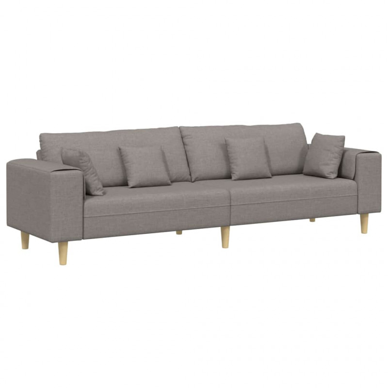 Sofa z poduszką Ciemnoszary 250 x 77 x 76 cm tkanina