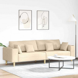 Sofa z poduszką Kremowy 250 x 77 x 76 cm tkanina