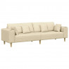 Sofa z poduszką Kremowy 250 x 77 x 76 cm tkanina