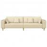 Sofa z poduszką Kremowy 250 x 77 x 76 cm tkanina