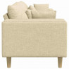 Sofa z poduszką Kremowy 250 x 77 x 76 cm tkanina