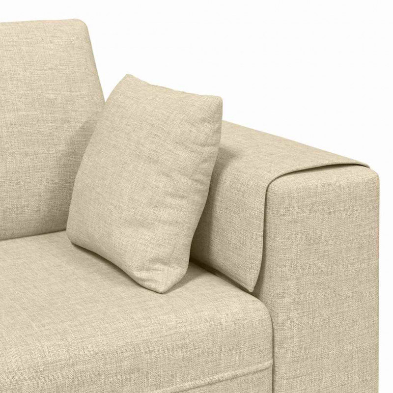 Sofa z poduszką Kremowy 250 x 77 x 76 cm tkanina