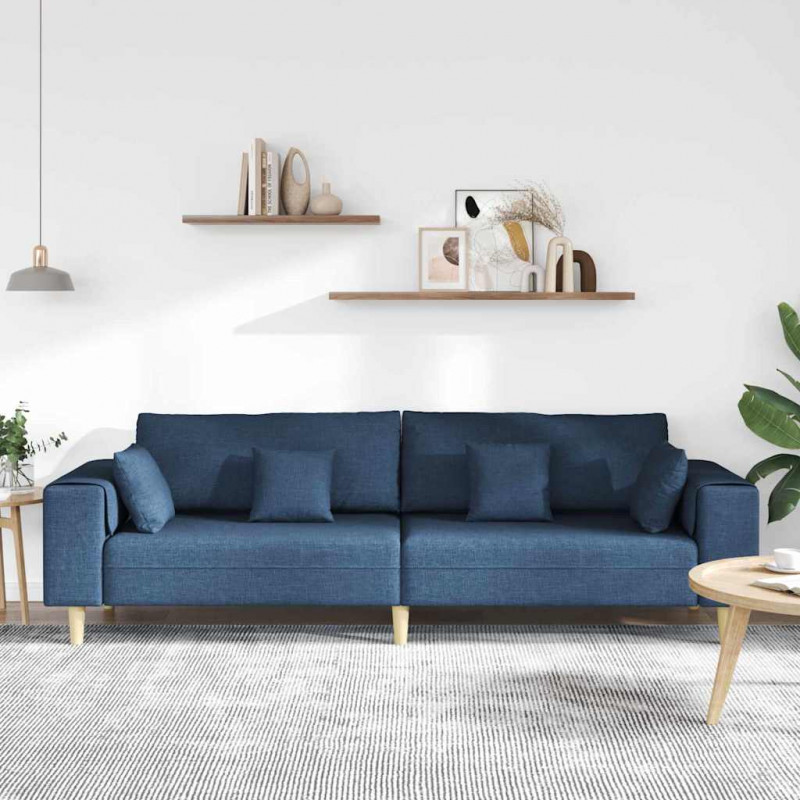 Sofa z poduszką Niebieski 250 x 77 x 76 cm tkanina