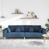 Sofa z poduszką Niebieski 250 x 77 x 76 cm tkanina