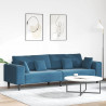Sofa z poduszką Niebieski 250 x 77 x 76 cm Aksamit