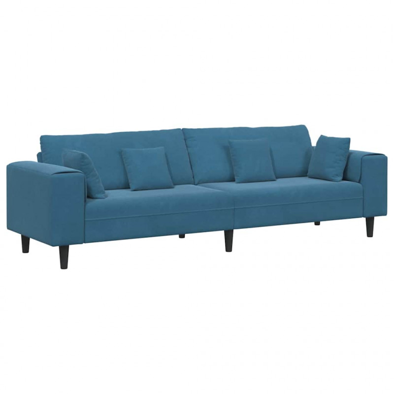 Sofa z poduszką Niebieski 250 x 77 x 76 cm Aksamit