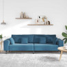 Sofa z poduszką Niebieski 250 x 77 x 76 cm Aksamit