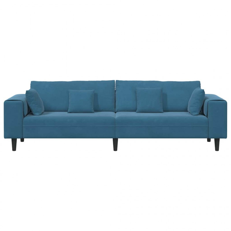 Sofa z poduszką Niebieski 250 x 77 x 76 cm Aksamit