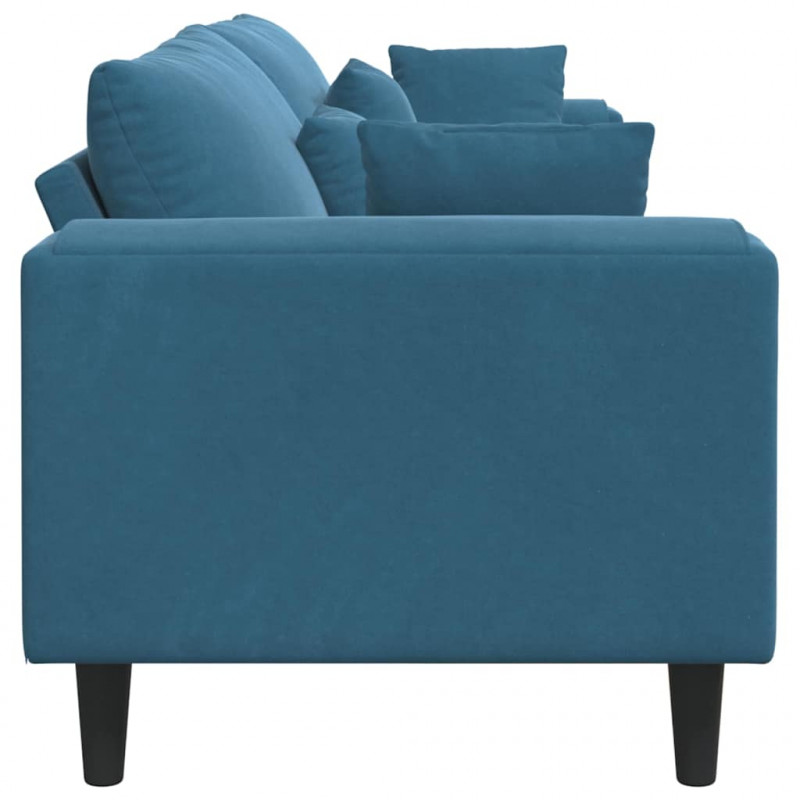 Sofa z poduszką Niebieski 250 x 77 x 76 cm Aksamit