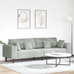 Sofa z poduszką Jasnoszary 250 x 77 x 76 cm Aksamit