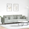 Sofa z poduszką Jasnoszary 250 x 77 x 76 cm Aksamit