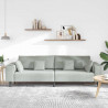 Sofa z poduszką Jasnoszary 250 x 77 x 76 cm Aksamit