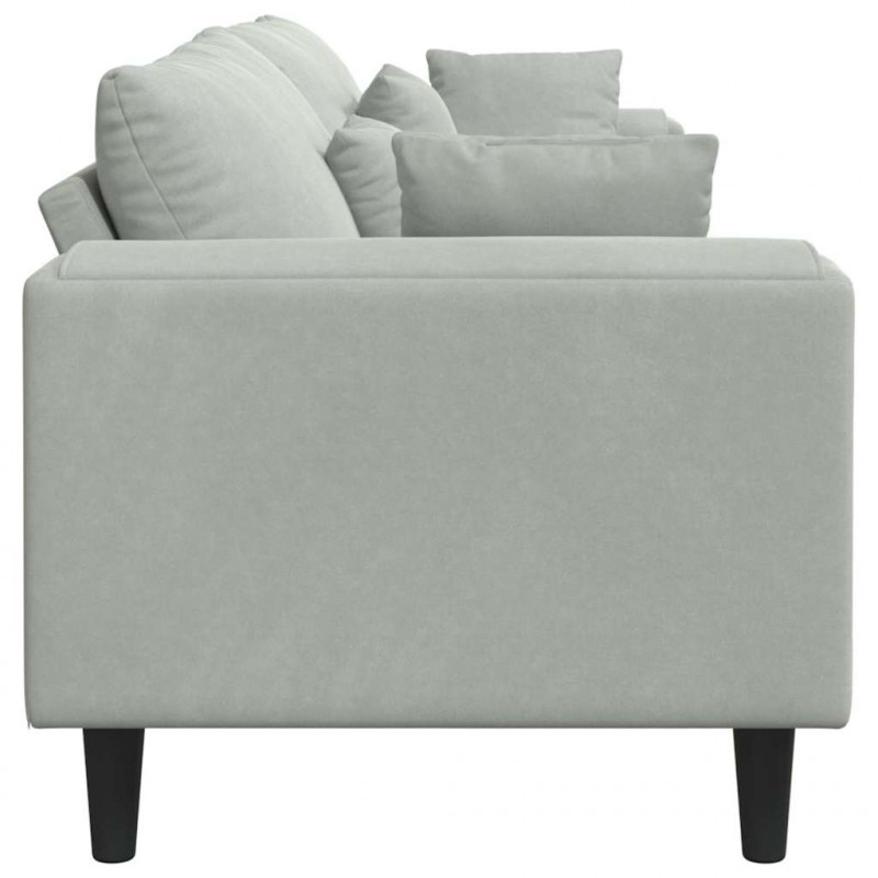 Sofa z poduszką Jasnoszary 250 x 77 x 76 cm Aksamit