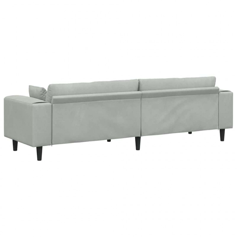 Sofa z poduszką Jasnoszary 250 x 77 x 76 cm Aksamit