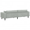 Sofa z poduszką Jasnoszary 250 x 77 x 76 cm Aksamit