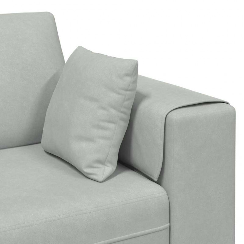 Sofa z poduszką Jasnoszary 250 x 77 x 76 cm Aksamit