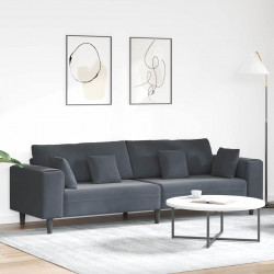 Sofa z poduszką Ciemnoszary 250 x 77 x 76 cm Aksamit