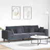 Sofa z poduszką Ciemnoszary 250 x 77 x 76 cm Aksamit