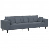 Sofa z poduszką Ciemnoszary 250 x 77 x 76 cm Aksamit