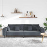Sofa z poduszką Ciemnoszary 250 x 77 x 76 cm Aksamit