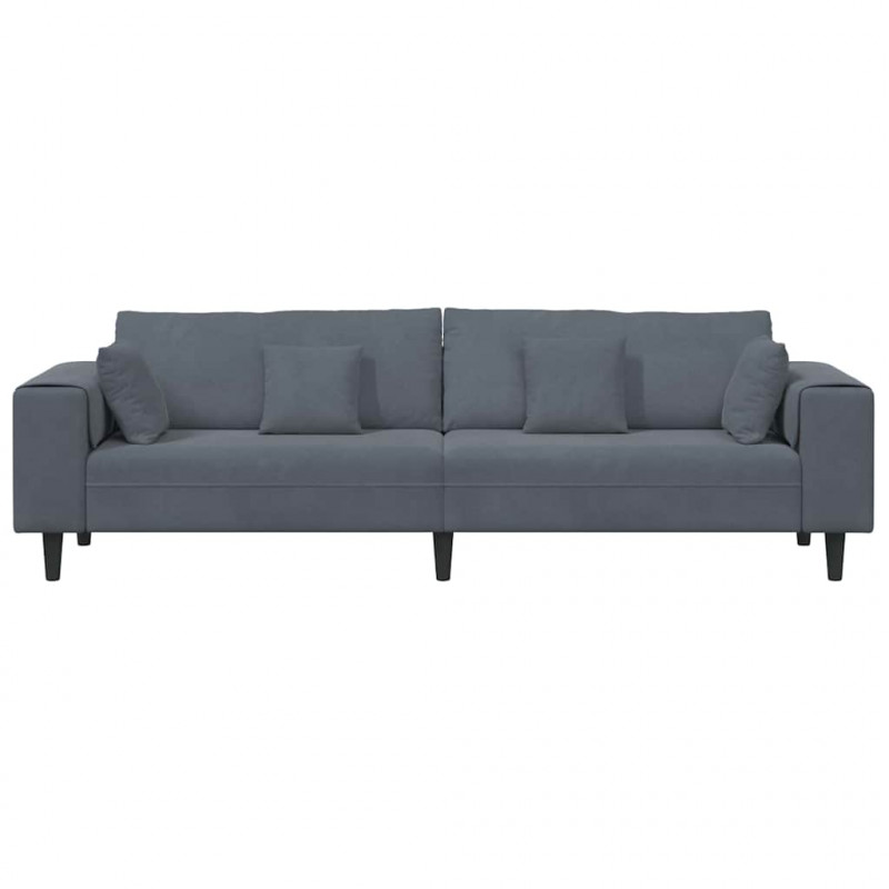 Sofa z poduszką Ciemnoszary 250 x 77 x 76 cm Aksamit