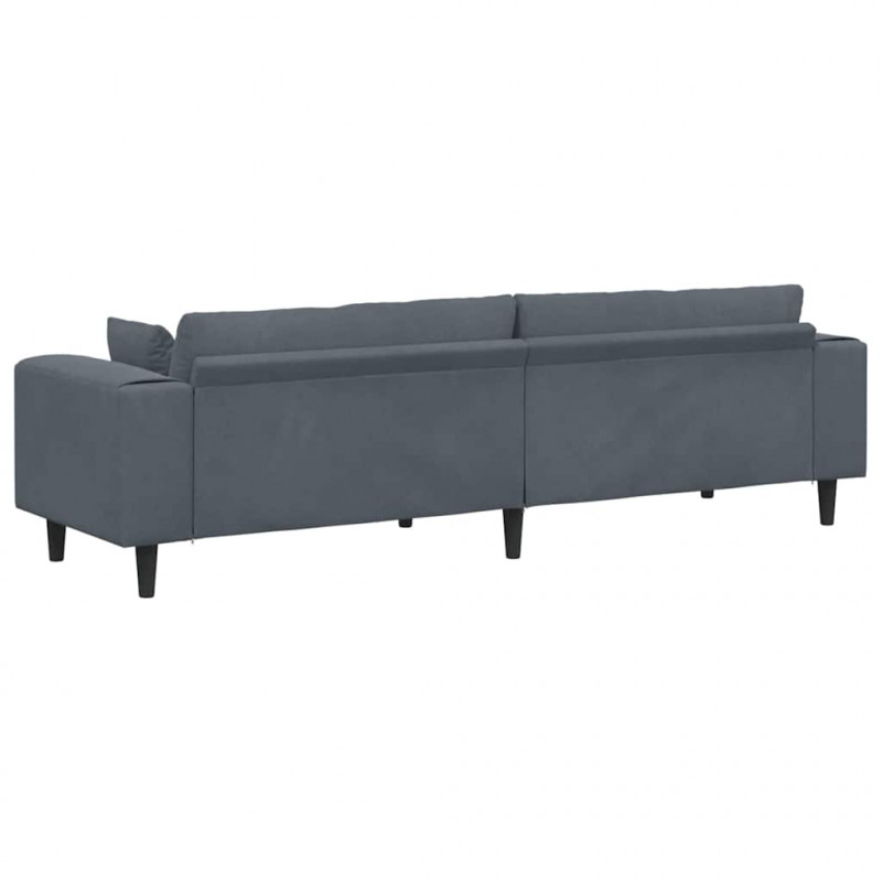Sofa z poduszką Ciemnoszary 250 x 77 x 76 cm Aksamit