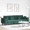 Sofa z poduszką Ciemna zieleń 250 x 77 x 76 cm Aksamit