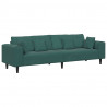 Sofa z poduszką Ciemna zieleń 250 x 77 x 76 cm Aksamit
