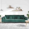 Sofa z poduszką Ciemna zieleń 250 x 77 x 76 cm Aksamit
