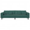 Sofa z poduszką Ciemna zieleń 250 x 77 x 76 cm Aksamit
