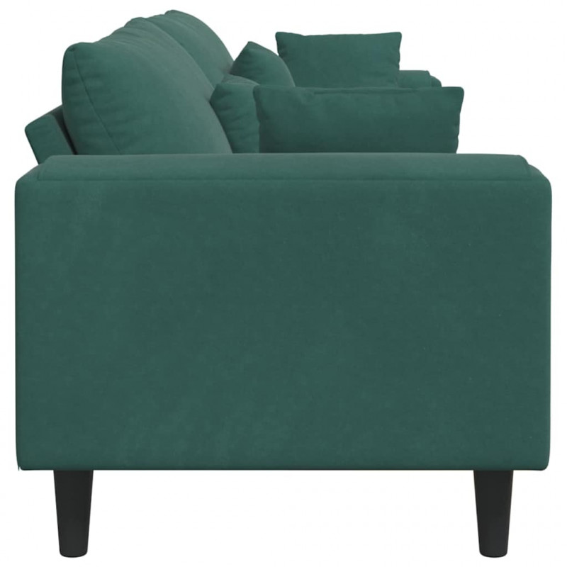 Sofa z poduszką Ciemna zieleń 250 x 77 x 76 cm Aksamit