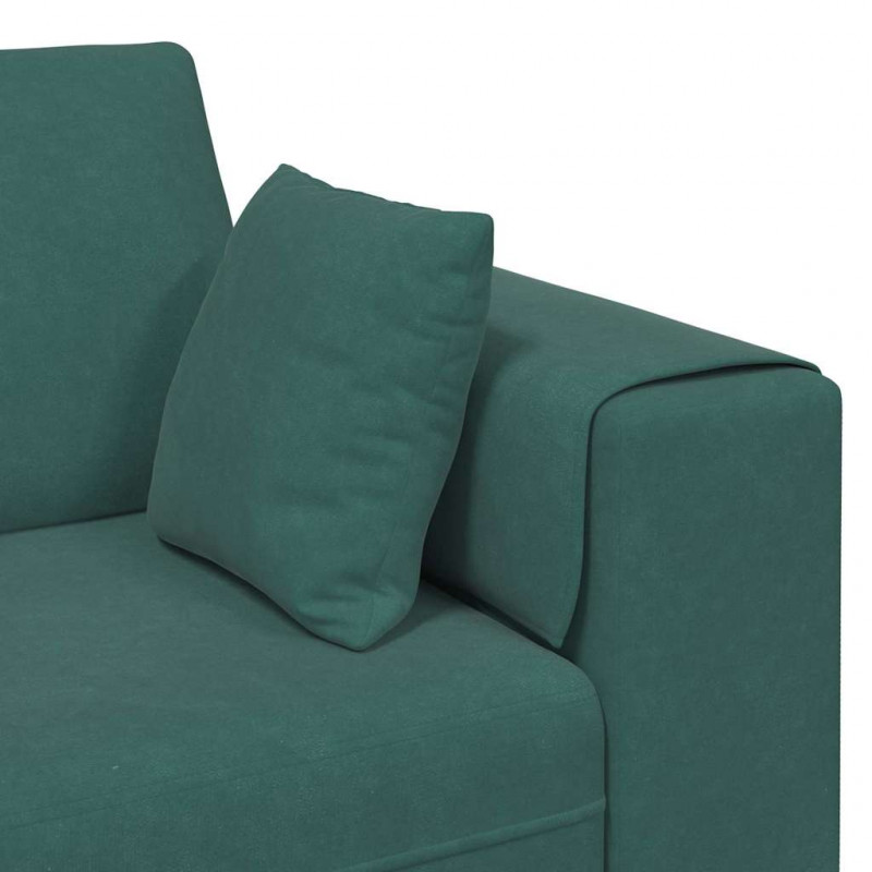 Sofa z poduszką Ciemna zieleń 250 x 77 x 76 cm Aksamit
