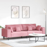 Sofa z poduszką Różowy 250 x 77 x 76 cm Aksamit