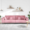 Sofa z poduszką Różowy 250 x 77 x 76 cm Aksamit