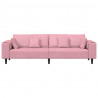 Sofa z poduszką Różowy 250 x 77 x 76 cm Aksamit
