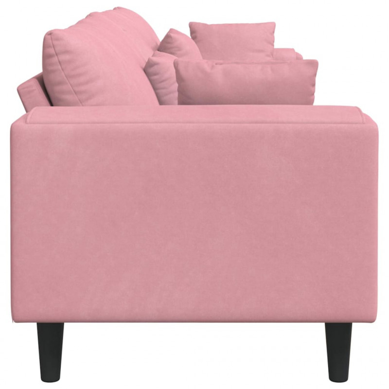 Sofa z poduszką Różowy 250 x 77 x 76 cm Aksamit