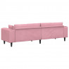 Sofa z poduszką Różowy 250 x 77 x 76 cm Aksamit