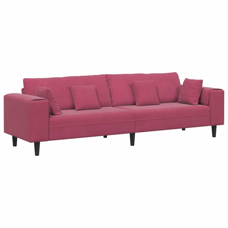 Sofa z poduszką Czerwone wino 250 x 77 x 76 cm Aksamit