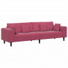 Sofa z poduszką Czerwone wino 250 x 77 x 76 cm Aksamit