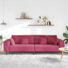 Sofa z poduszką Czerwone wino 250 x 77 x 76 cm Aksamit
