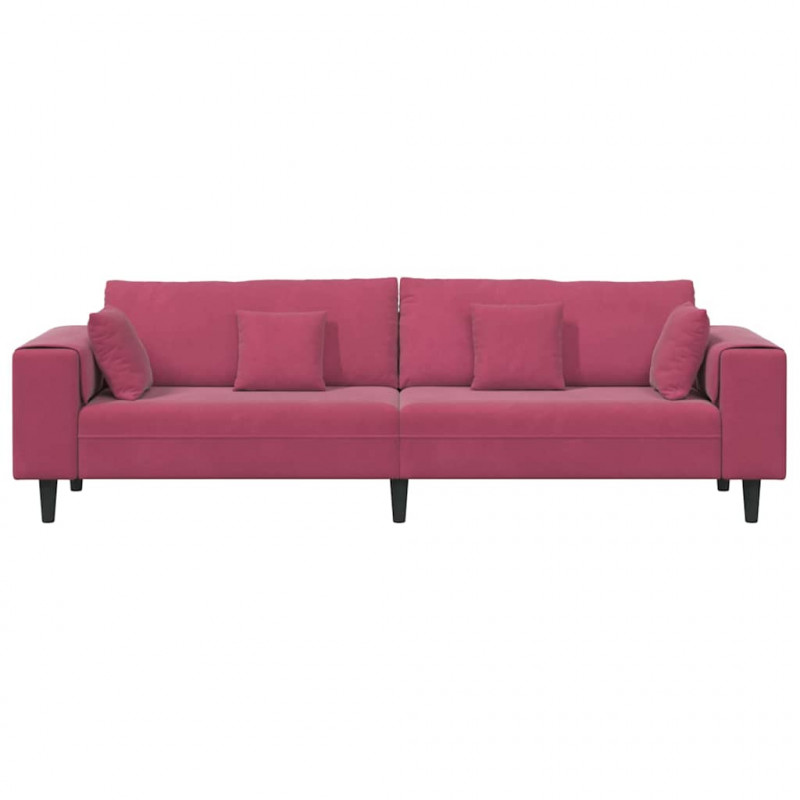 Sofa z poduszką Czerwone wino 250 x 77 x 76 cm Aksamit