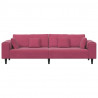 Sofa z poduszką Czerwone wino 250 x 77 x 76 cm Aksamit