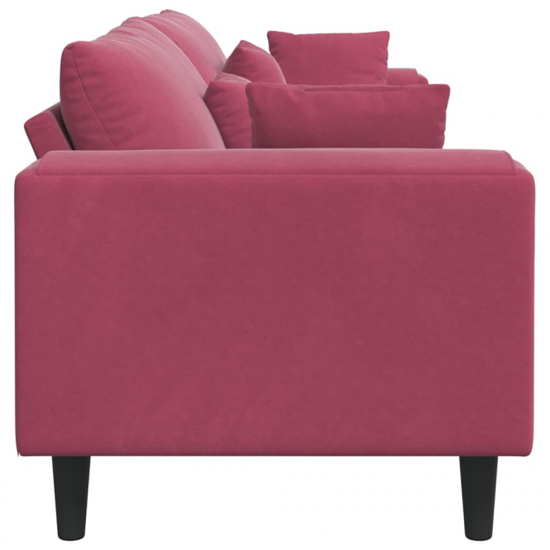 Sofa z poduszką Czerwone wino 250 x 77 x 76 cm Aksamit