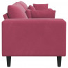 Sofa z poduszką Czerwone wino 250 x 77 x 76 cm Aksamit