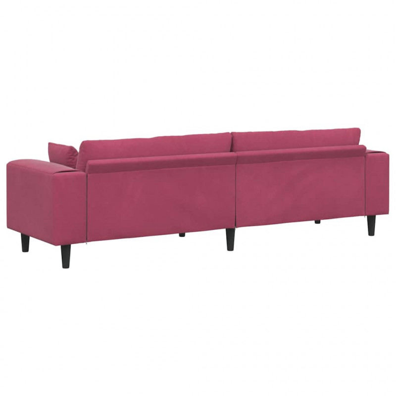 Sofa z poduszką Czerwone wino 250 x 77 x 76 cm Aksamit