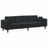Sofa z poduszką Czarny 250 x 77 x 76 cm Aksamit