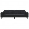 Sofa z poduszką Czarny 250 x 77 x 76 cm Aksamit