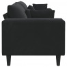 Sofa z poduszką Czarny 250 x 77 x 76 cm Aksamit
