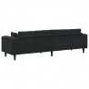 Sofa z poduszką Czarny 250 x 77 x 76 cm Aksamit